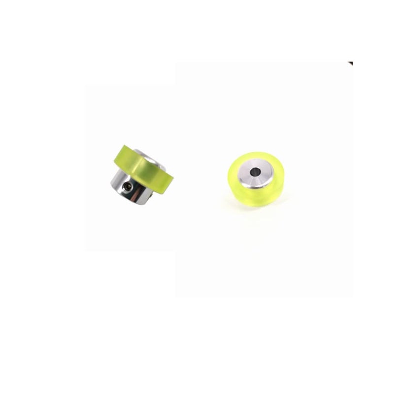 CALT 2PCS Industrial Encoder Meter Measuring Roller Rubber Wheel Wear-Resistant Polyurethane Synchronizer Wheel for Rotary Encoder (Perimeter 100mm(Hole Diameter 6mm)) - Image 1